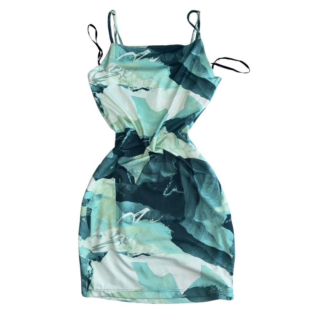 Forever 21 Teal Abstract Mini Dress